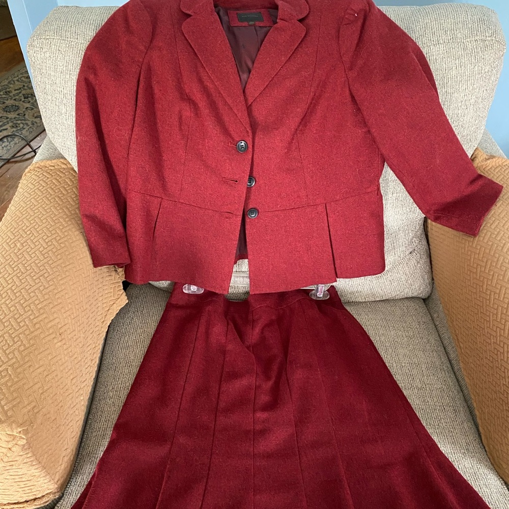 Ladies red wool blend suit from The Limited